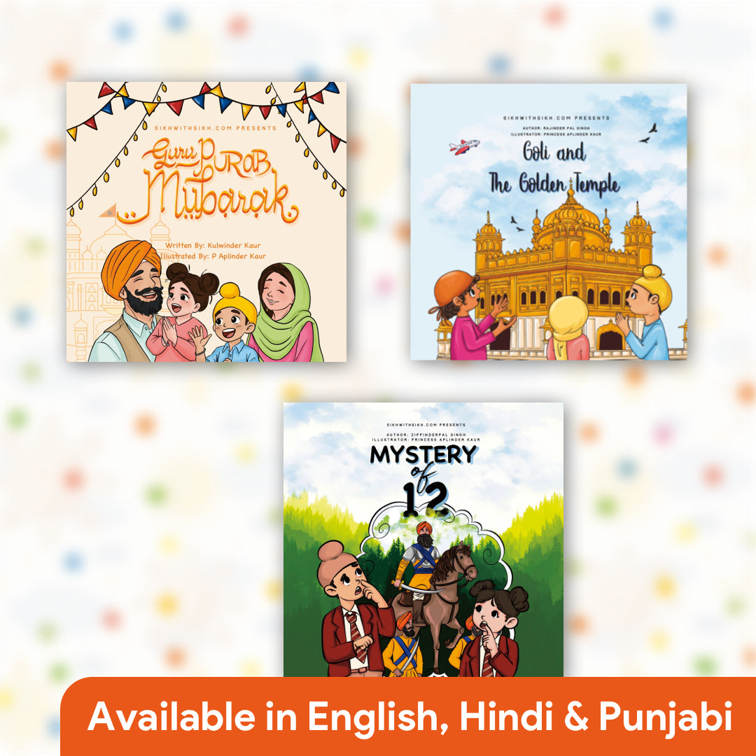 Sikh Comic Books (Set of 3) - Guru Purab Mubarak, Goli & The Golden Temple, Mystery of 12